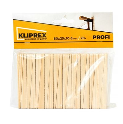 Klínky montážní 80x25x10-3mm  20ks XTline