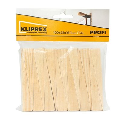 Klínky montážní 100x25x16-1mm 14ks XTline
