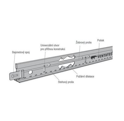 Profil příčný AMF Ventatec Click V-PH GK 3750x24x38 mm