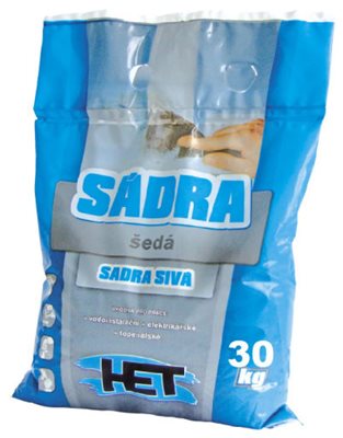 Sádra stavební 30 kg šedá Het