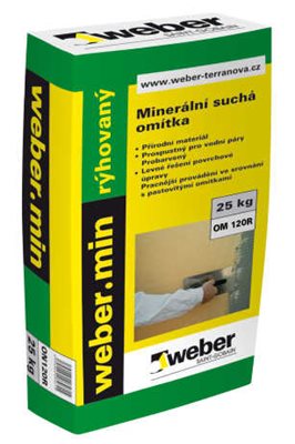 Omítka minerální rýhovaná WeberMin 2 mm 25 kg bílá Weber