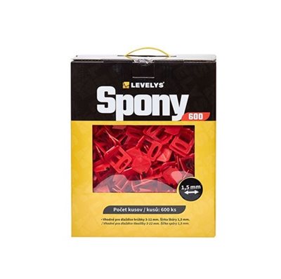 Spony Levelys  ČV 1,5 mm 600 ks STAVKOMPLET k.z.