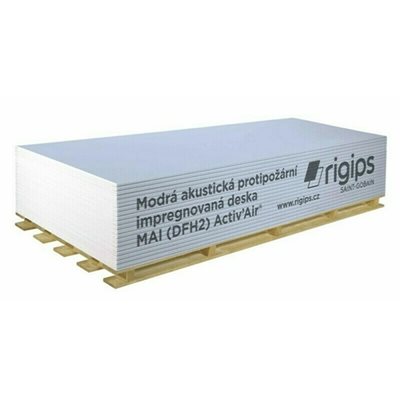 Sádrokarton MAI DFH2 modrá akustic 12,5x1250x2000 mm Activ Air Rigips