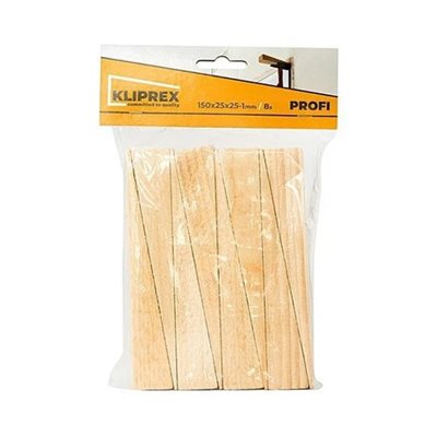 Klínky montážní 150x25x25-1mm 8ks XTline